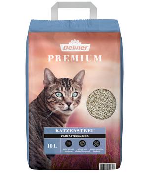 2 x Dehner Premium Katzenstreu Komfort Klumpend, 10 l - Bentonit - Mindestbestellmenge: 2 Stk.