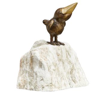 Rottenecker Bronze-Rabe auf Rosario, 25 x 15 x 15 cm