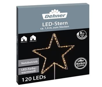 Dehner LED-Stern zum Stecken, 120 LEDs, ca. H135 cm