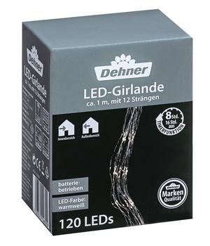 Dehner LED-Lichtergirlande, 120 LEDs, warmweiß