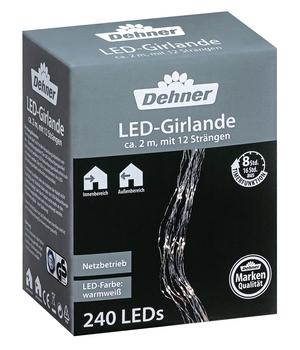 Dehner LED-Lichtergirlande, 240 LEDs, warmweiß, ca. L2 m