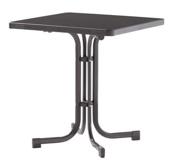 Sieger Boulevard-Klapptisch mecalit -PRO, ca. B70/H72/T70 cm, Dunkelgrau - Stahl / Kunststoff