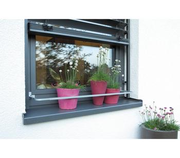 Hecht Aluminium-Blumenkastenhalterung Flora, 74-110 x 15,5-19 cm, Grau - Aluminium