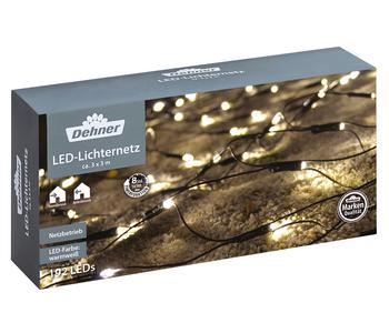Dehner LED-Lichternetz, 192 LEDs, warmweiß, ca. B300/H300 cm