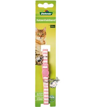 Dehner Lieblinge Katzenhalsband Mellow Strips, Rosa - Baumwolle / Polyester
