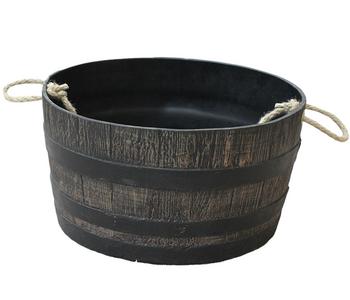 Roto Kunststoff-Fass Mambo mit Griff, rund, braun, ca. Ø59/H30 cm