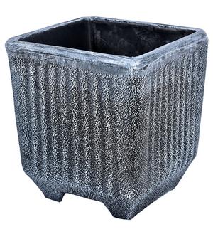 Roto Kunststoff-Pflanztopf Twist, quadratisch, grau, ca. B36,5/H40/T36,5 cm