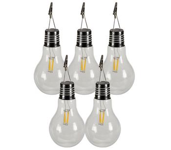 Dehner Solar-Glühbirnen, ca. Ø10/H17 cm, 5er-Set