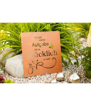 Ferrum Metall-Gedichttafel Aufgabe, 60 x 80 cm, rost, Braun - Metall