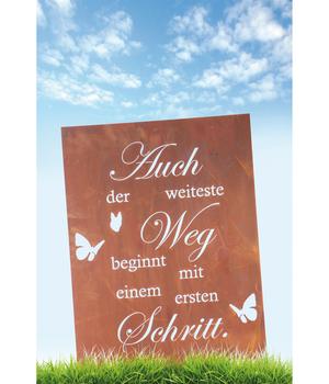 Ferrum Metall-Gedichttafel Weg, 45 x 60 cm, rost