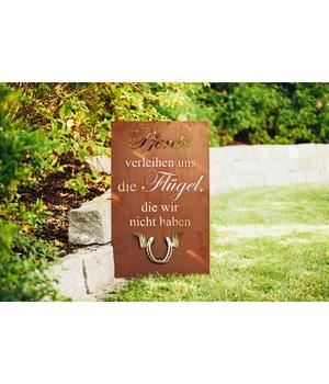 Ferrum Metall-Gedichttafel Hufeisen, 50 x 80 cm, rost