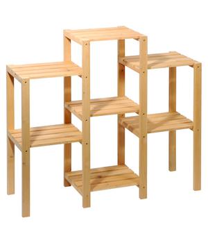 dobar Kiefernholz-Blumenregal 7-flächig, natur, ca. B97/87/T31 cm