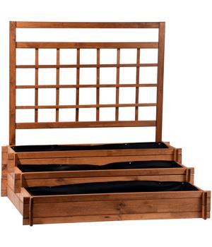dobar Holz-Hochbeet Peru mit Rankspalier, ca. B110/H115/T88 cm, Braun - Kiefernholz