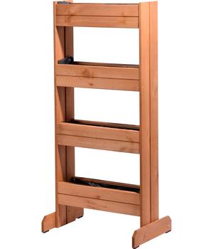 dobar Holz-Vertikalbeet mit 4 Pflanzkästen, braun, ca. B55/H125/T40 cm - Nadelholz