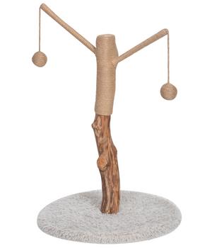 Dehner Premium Lovely Natur-Kratzbaum Auspowern & Ausspannen, Beige - Holz / Plüsch Sisal