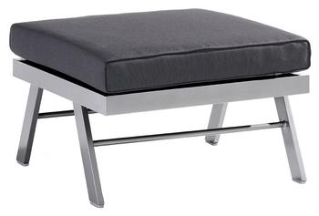 Sieger Auckland Loungetisch/-hocker, ca. B72/H47/T72 cm, Silber - Aluminium, Polypropylen