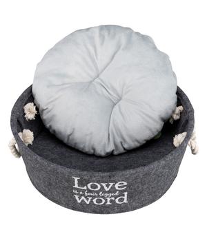 TRIXIE Kuschelbett Lian, rund, Dunkelgrau - Filz / Polyester