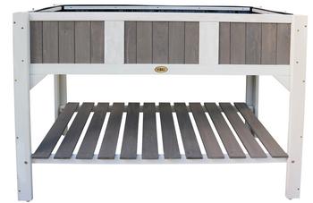 Habau Hochbeet Klara, ca. B119/H89/T57 cm, Weiß / Grau - Tannenholz