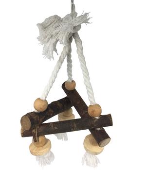 Dehner Lieblinge Vogel-Schaukel Edgy - Holz / Baumwolle