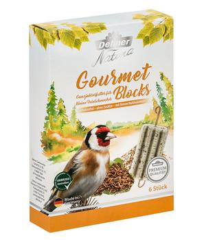3 x Dehner Natura Premium Wildvogelfutter Gourmet Blocks mit Mehlwürmern, 6 Stk á ca. 90 g