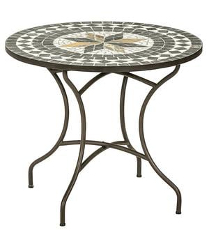 Dehner Mosaiktisch Diana, Braun / Grau Weiß - Stein Metall