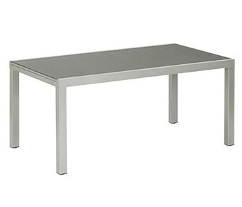 Dehner Ausziehtisch Chicago, ca. B160-210/H74/T90 cm, Grau - Aluminium / Glas Stahl