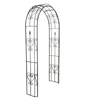 Dehner Metall-Rosenbogen Renata, ca. B120/H228/T38 cm, Dunkelgrau / Grün - Metall