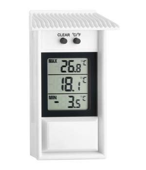 TFA Digitales Maxima-Minima-Thermometer, Weiß - Kunststoff