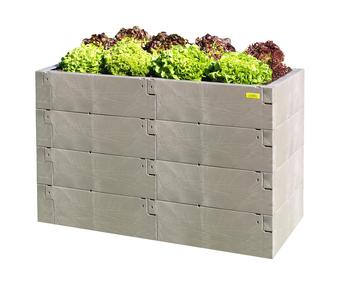 Juwel Hochbeet Timber 4-reihig, ca. B130/H80/T60 cm, Grau - Kunststoff