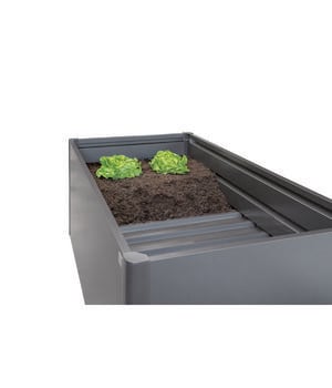 Biohort Zwischenboden für Metall HochBeet 1x0,5, Dunkelgrau - Aluminium