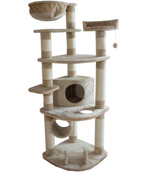 Dehner Lieblinge Kratzbaum Edda, ca. B60/H180/T60 cm, Beige - Holz / Naturmaterial Textilien Sisal