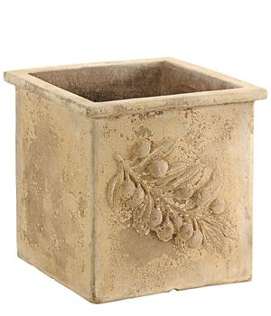Dehner Terrakotta-Topf, quadratisch, terrakotta-antik