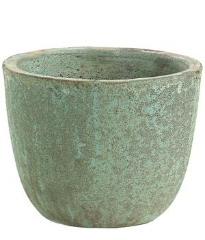 Dehner Keramik-Topf Rhodos, rund, blau-grün