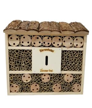 Dehner Natura Premium Insektenhotel Andrena, ca. B29,5/H29/T9,9 cm - Tannenholz / Kiefernholz Bambus Sperrholz