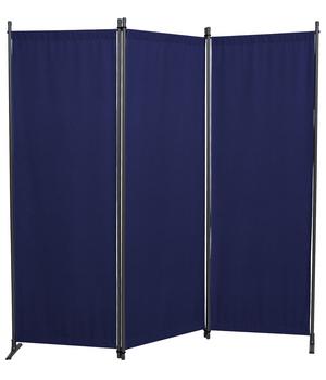 Angerer Paravent, 3-teilig, Swingtex, ca. B165/T165 cm, Dunkelblau - Stahl / Polyacryl