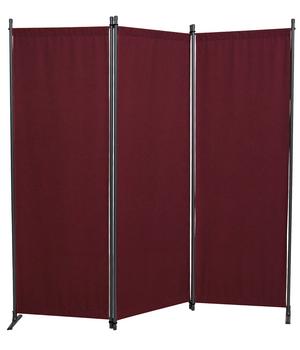 Angerer Paravent, 3-teilig, Swingtex, ca. B165/T165 cm, Dunkelrot - Stahl / Polyacryl