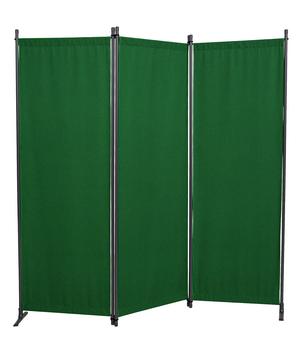 Angerer Paravent, 3-teilig, Swingtex, ca. B165/T165 cm, Dunkelgrün - Stahl, Polyacryl