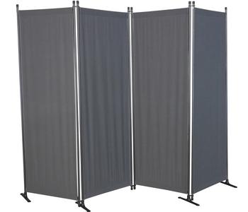 Angerer Paravent Swingtex, 4-teilig, Dunkelgrau - Stahl / Polyacryl