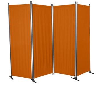 Angerer Paravent Swingtex, 4-teilig, Hellrot / Apricot Orange - Stahl Polyacryl