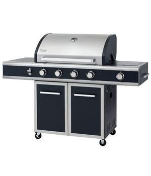tepro Gasgrill Vancouver, Dunkelblau - Edelstahl / Gusseisen