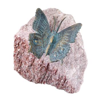 Rottenecker Bronze-Schmetterling auf Rosariofindling, ca. B15/H10/T15 cm