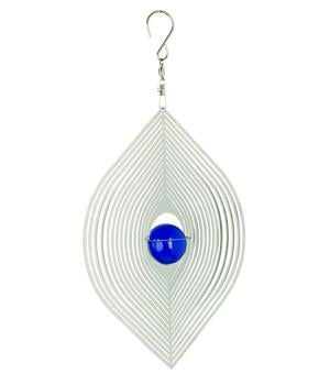 NATURE'S MELODY Windspiel Cosmo Katzenauge, 16,5 x 4,5 x 33 cm, silber/blau