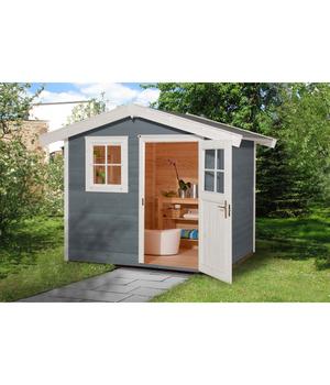 Weka Gartenhaus 123 Gr. 4, ca. B380/H253/T274 cm, Grau - Fichtenholz