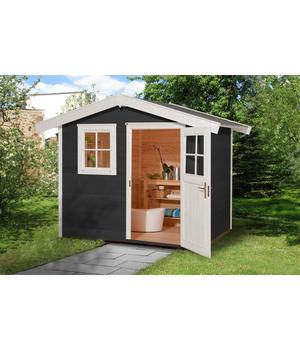 Weka Gartenhaus 123 Gr. 4, ca. B380/H253/T274 cm, Dunkelgrau - Fichtenholz