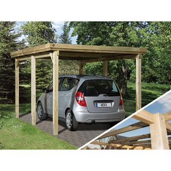 Weka Carport 617, ohne Dacheindeckung, Hellbraun