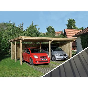 Weka Doppelcarport 618, mit Stahldach, Natur