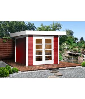 Weka Designhaus 126+ Gr. 2, ca. B361/H247/T316 cm, Rot - Massivholz