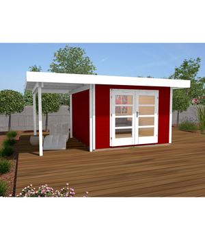 Weka Designhaus 126 A+ Gr. 2, ca. B500/H247/T377 cm, Rot - Massivholz
