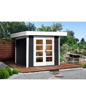 Weka Designhaus 126+ Gr. 3, ca. B356/H247/T377 cm, Dunkelgrau - Massivholz