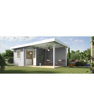 Weka Designhaus 213 B+ Gr. 2, ca. B645/H259/T339 cm, Hellgrau, Grau - Massivholz